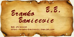 Branko Banićević vizit kartica